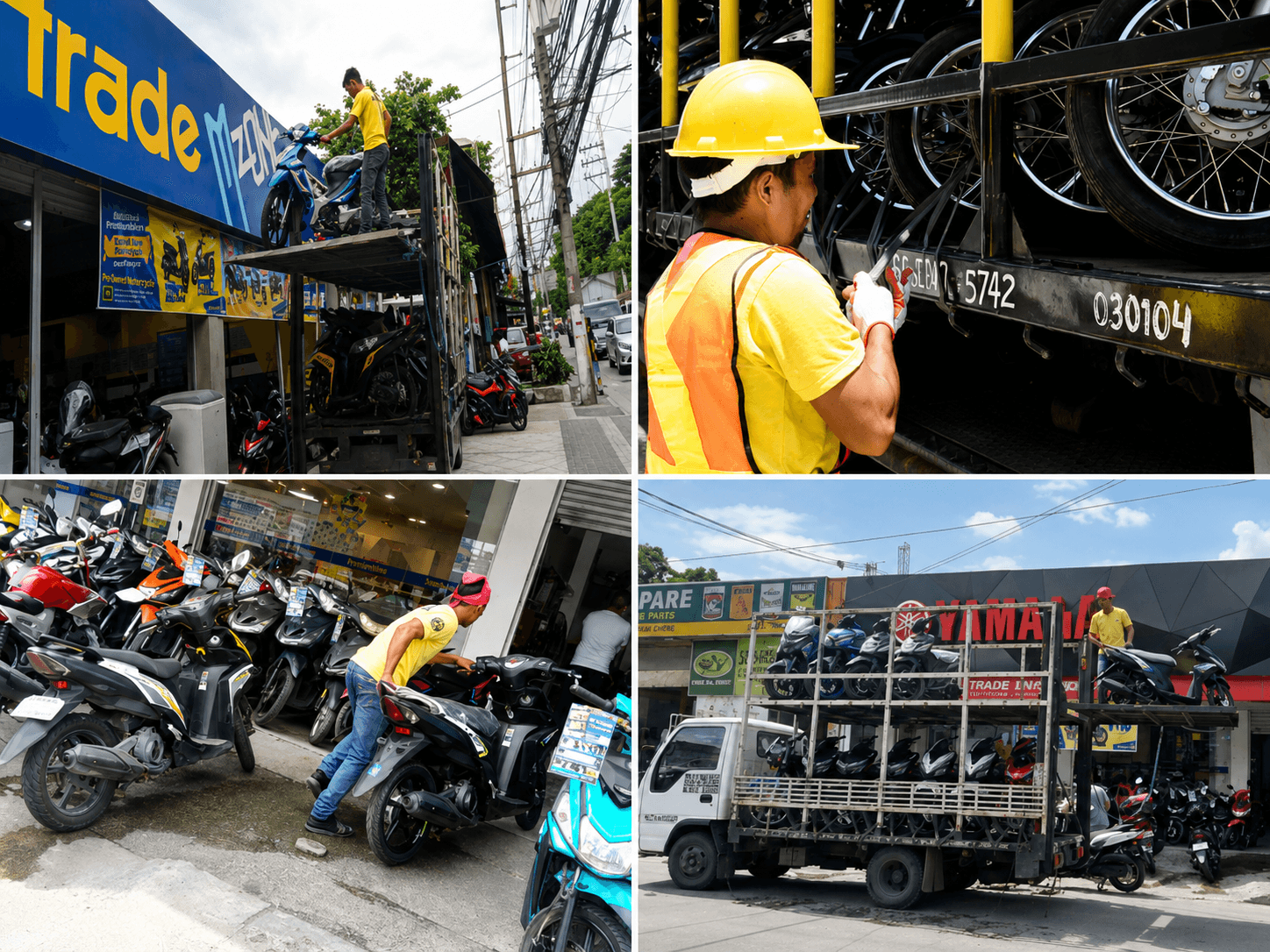 Motorcycle delivery and logistics in action