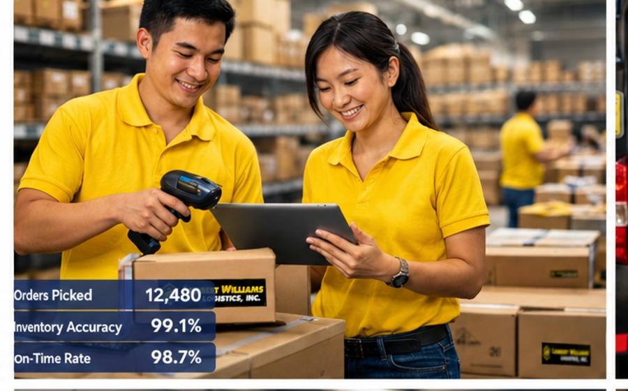 Packed e-commerce orders staged for dispatch at an LWLI site